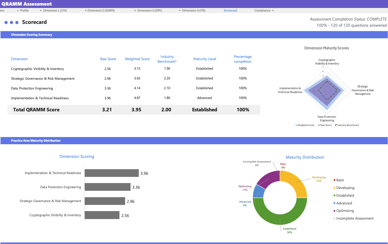 QRAMM Scorecard Dimension Summary